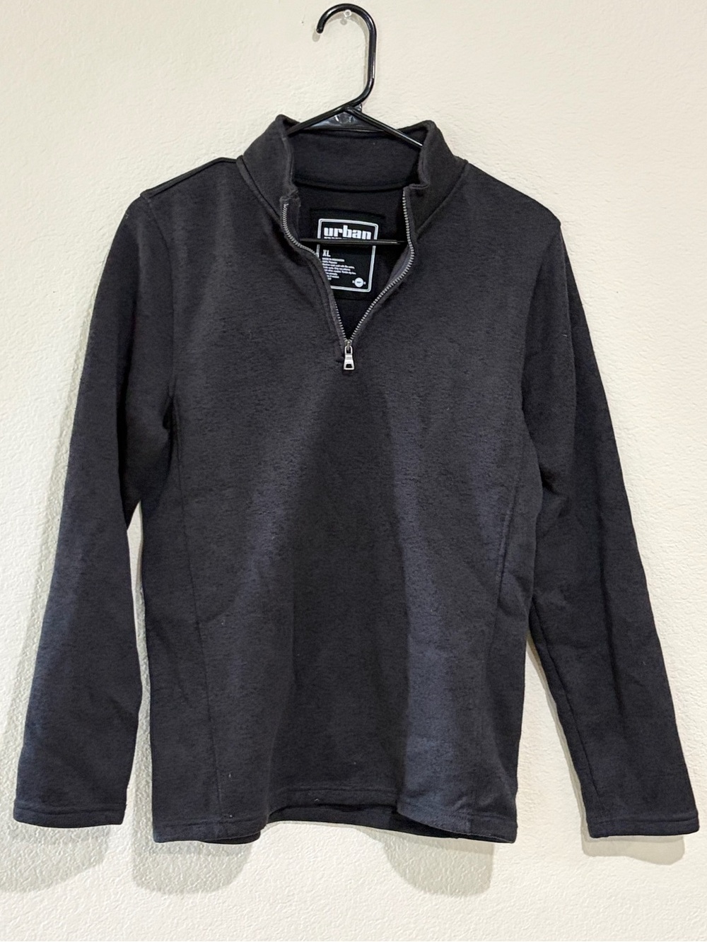 Urban Pipeline Men’s XL Quarter Zip Pullover Black Charcoal Long Sleeve